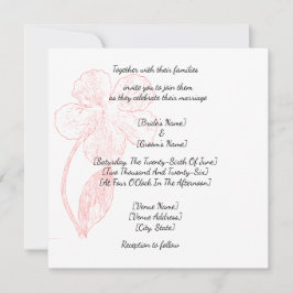 Convites Blush Pink Floral Line Art Wedding