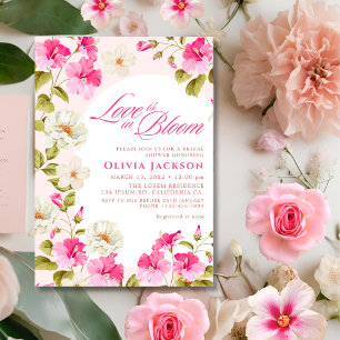 Convites Blush Pink Floral Love is in Bloom Bridal Shower