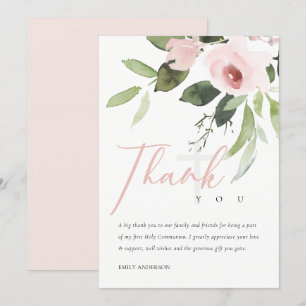 CONVITES BLUSH PINK FLORAL PRIMEIRA COMUNICAÇÃO SANTA OBR