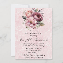Convites Blush Pink Marble Bridesmaids Luncheids
