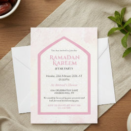 Convites Blush Pink Personalized Ramadan Kareem Iftar 