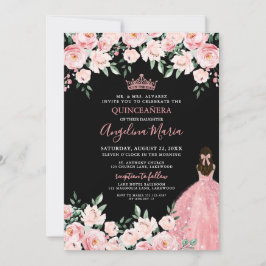 Convites Blush Pink Quinceanera Invitation
