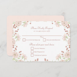 Convites Blush Pink Rose Wedding RSVP Reply