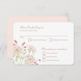 Convites Blush Pink Rose Wedding RSVP Reply Modern