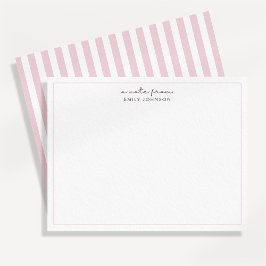 Convites Blush Pink Stripe Minimalist a Note From Flat Note