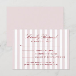 Convites Blush Pink Vertical Stripes Modernas Casamento RSV