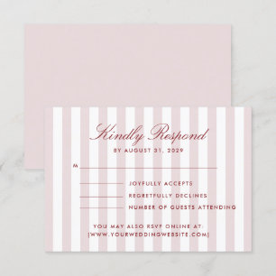 Convites Blush Pink Vertical Stripes Modernas Casamento RSV