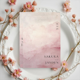Convites Blush Pink Watercolor Wash Minimalist Wedding
