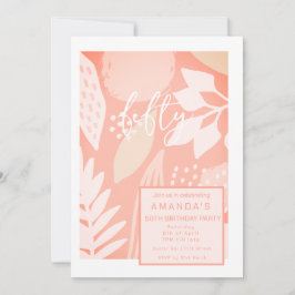 Convites Blush Pinks Nature 50th Birthday Invite