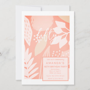 Convites Blush Pinks Nature 50th Birthday Invite