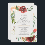 Convites Blush Red Floral 60th Festa de aniversário surpres<br><div class="desc">Uma elegante tomada para um 60º convite de festas surpresa. Design apresenta um quadro pintado à mão com flores pinceladas e vermelhas com eucalipto e outros verdes. Personalize usando os campos modelo fornecidos. Se precisar de ajuda ou de peças adicionais, entre em contato comigo (Maria) usando o botão de contato...</div>