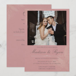 Convites Blush Romance Wedding Invitation with Photo