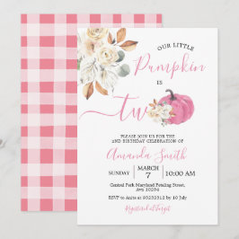 Convites Blush Rosa Abóbora Enamorada É Dois Aniversário