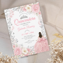 Blush Rosa Quinceañera Borboletas Prateadas