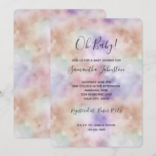 Convites Blush Rosa Roxo Tie dye