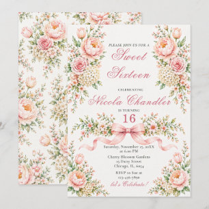 Convites Blush Rosa Sweet Sixteen