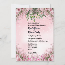 Convites - Blush Rose Floral Wedding Invitation