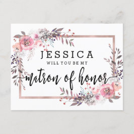Convites Blush & Rose Gold Você Será Minha Dama de Honra