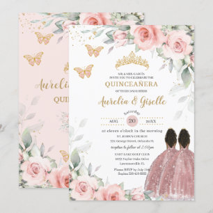 Convites Blush Sage Gêmeos Florais Brown Princess Quinceañe