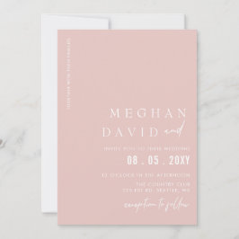 Convites Blush Simple Elegant Modern Wedding