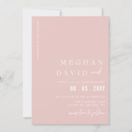 Convites Blush Simple Elegant Modern Wedding