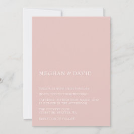Convites Blush Simple Elegant Modern Wedding