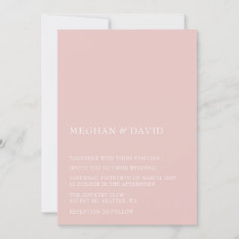 Convites Blush Simple Elegant Modern Wedding