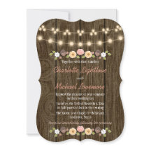 Blush String of Lights Fall Rustic Acorn Wedn