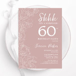 Convites Blush Surprise 60º aniversário<br><div class="desc">Esbranquiçada,  rosa e branca,  surpresa 60 anos. A design feminina moderna apresenta sotaques botânicos e fontes de script de tipografia. O cartão de convite floral elegante é perfeito para uma festa surpresa na moda. Impressos convites Zazzle ou modelo de impressão digital instantânea para download.</div>