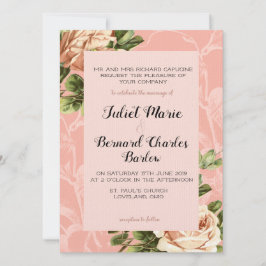 Convites Blush Vintage Rosa Wedding