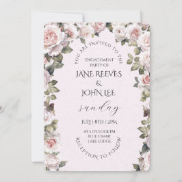 Convites Blush Watercolor Floral Engagement Party