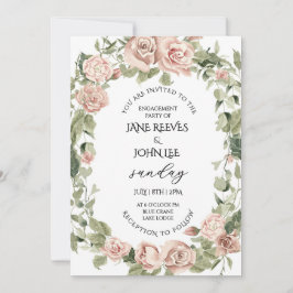 Convites Blush Watercolor Floral Engagement Party