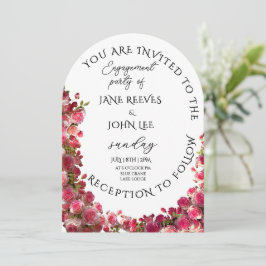 Convites Blush Watercolor Floral Engagement Party