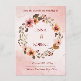 Convites blush watercolor floral wedding invitation 