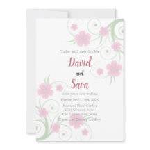 Blush Watercolor Floral Wedding Invitation | Soft