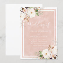 Blush Watercolor White Flowers Belo Casamento