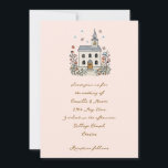 Convites Blush Whimsical Chapel Doodle Wedding<br><div class="desc">Charming, warm, and utterly romantic — this delightful wedding invitation features a hand-drawn illustration of a quaint chapel surrounded by wildflowers, set against a soft blush background. The whimsical doodle style gives this design an intimate, storybook quality that feels both personal and timeless. All wording is set in handwritten style...</div>