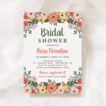 Blush Whimsical e Chá de panela Floral Laranja