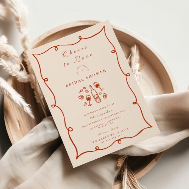 Convites Blush Wine Citrus Bridal Shower (Criador carregado)