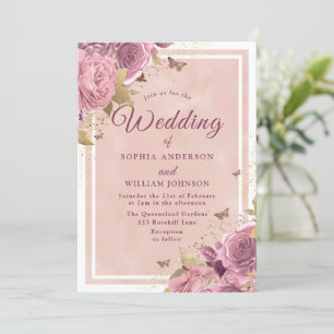 Convites Blush Wonderland: Casamento Floral Breguiçoso