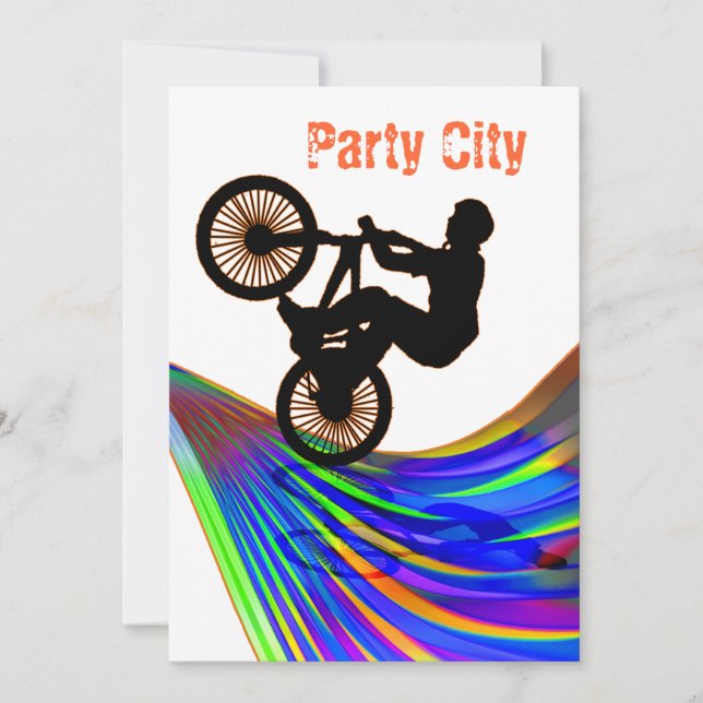 Convites BMX no Rainbow Road Party (Frente)