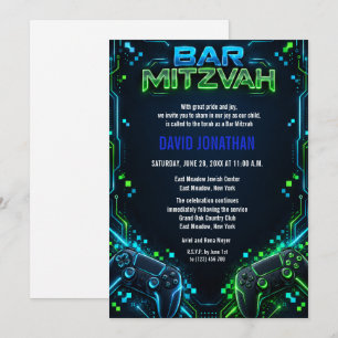 Convites B'nai Mitzvah de Jogos Personalizado