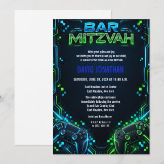 Convites B'nai Mitzvah de Jogos Personalizado