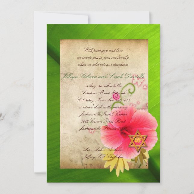 Convites B'nai Mitzvah para Lisa (opção 2) (Frente)