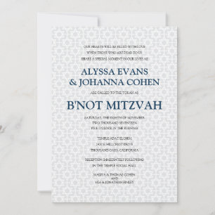 Convites B'not modelado delicado Mitzvah