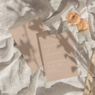 Convites Bô Neutro Minimalista Escamudo Em Um Casamento