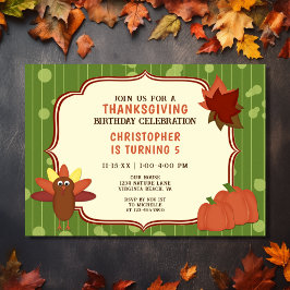Convites Boa Turquia e Pumpkins Dia de Ação de Graças