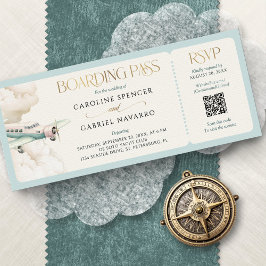Convites Boarding Pass Airplane Wedding Invitation