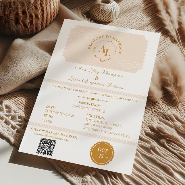 Convites Boarding Pass Cosmic Wedding Destination (Criador carregado)