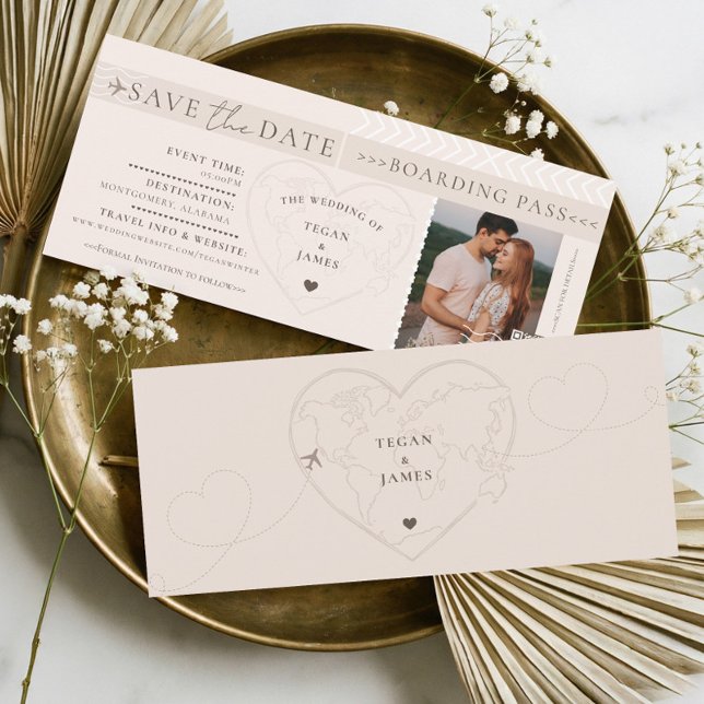 Convites Boarding Pass Destination Wedding Save The Date (Boarding Pass Destination Wedding Plane Ticket Invitation)